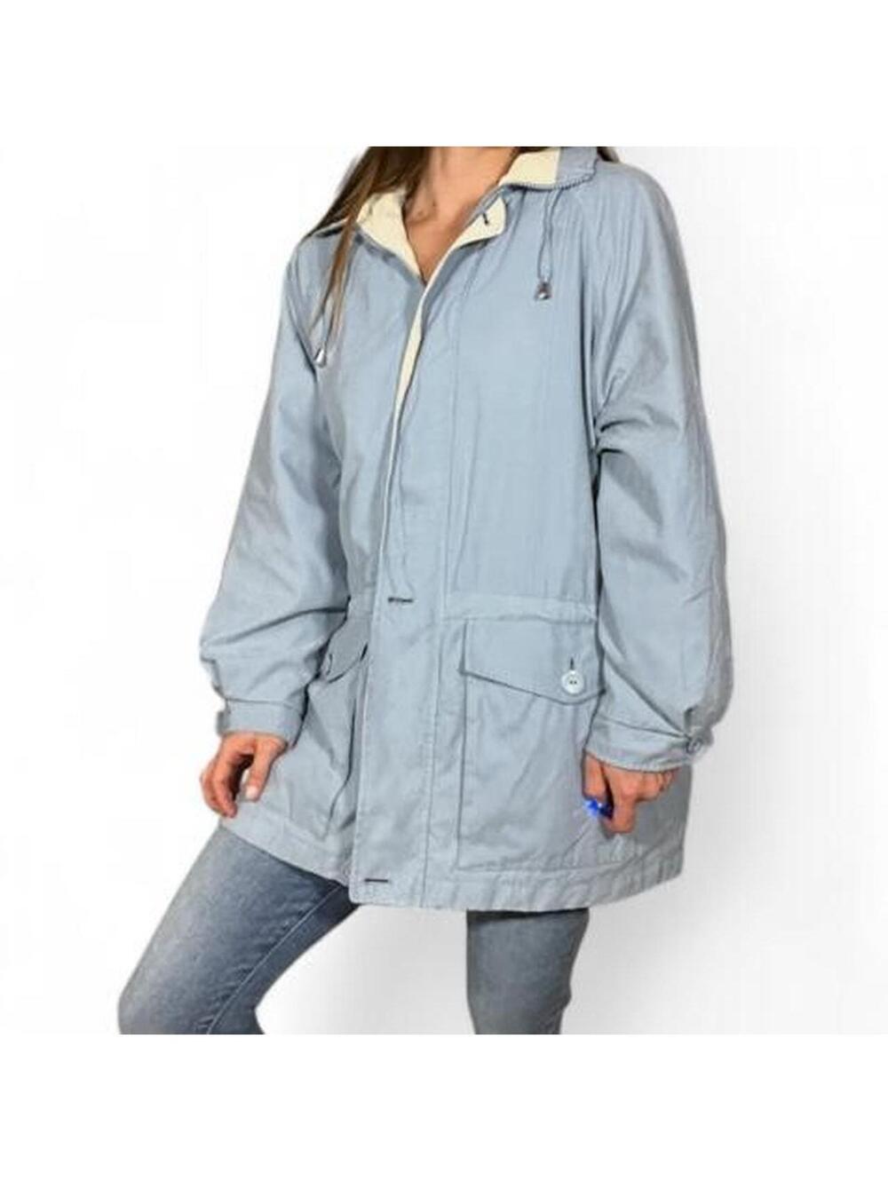 London Fog Women's Blue Jacket with Removable Hood